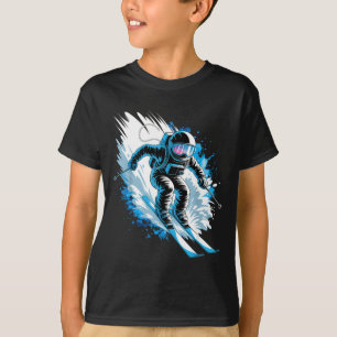 Ski space winter sport skier funny skiing astronau T-Shirt
