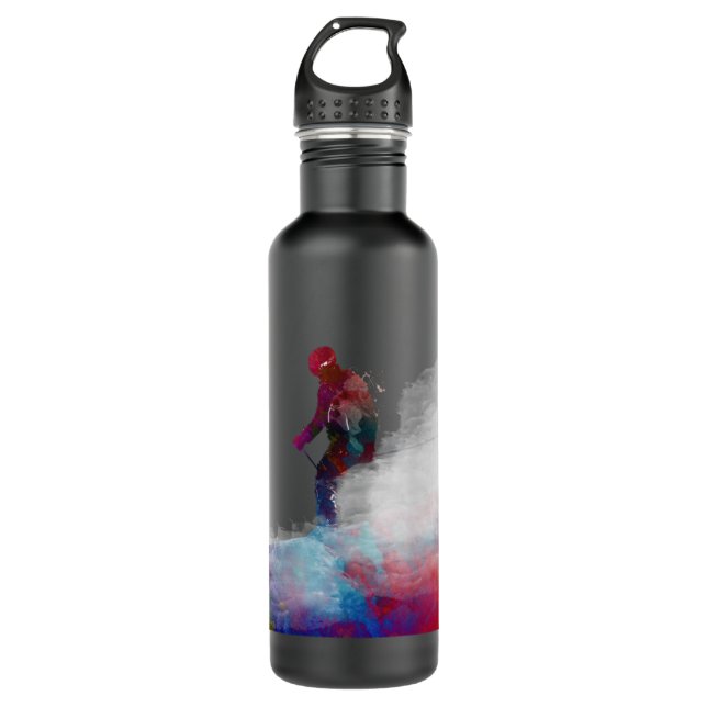 Ski sport art ski sport Skiing Lover 710 Ml Water Bottle (Front)