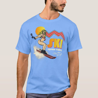 Ski Squaw Valley 70s80s Retro Souvenir Style Skiin T-Shirt