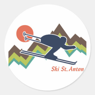 Ski St. Anton Classic Round Sticker