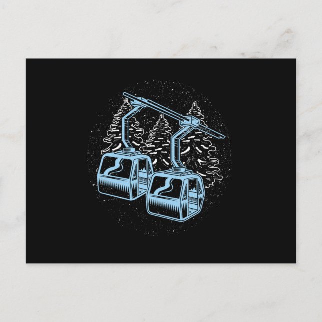 Ski Station Winter Sports Mountain Skier Gift Postcard (Front)