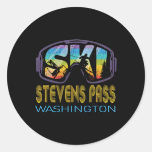 Ski Stevens P Washington Skiing Vacation Classic Round Sticker