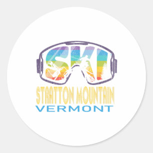 Ski Stratton Mountain Vermont Skiing Vacation Classic Round Sticker