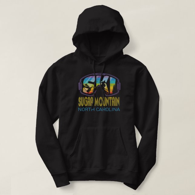 Ski Sugar Mountain North Carolina Skiing Vacation Hoodie (Design Front)