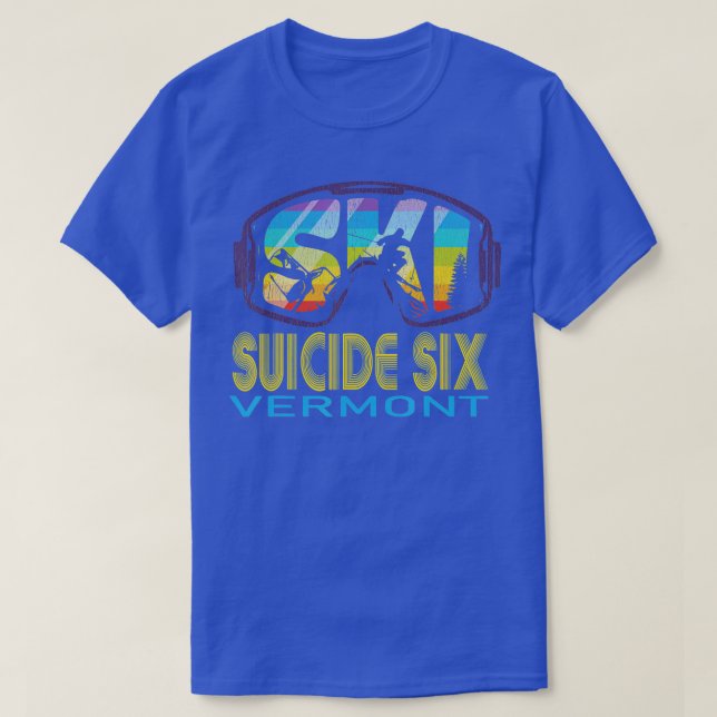 Ski Suicide Six Vermont Skiing Vacation  T-Shirt (Design Front)