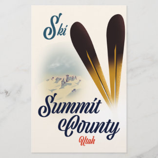 Ski Summit County, Utah ski poster. Stationery