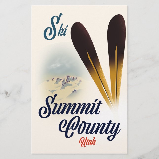 Ski Summit County, Utah ski poster. Stationery (Front)