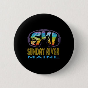 Ski Sunday River Maine Skiing Vacation  6 Cm Round Badge