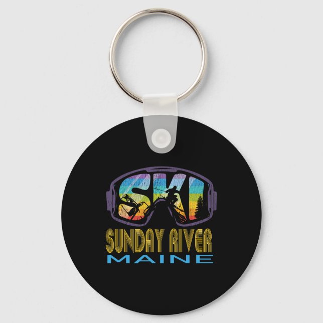 Ski Sunday River Maine Skiing Vacation  Key Ring (Front)