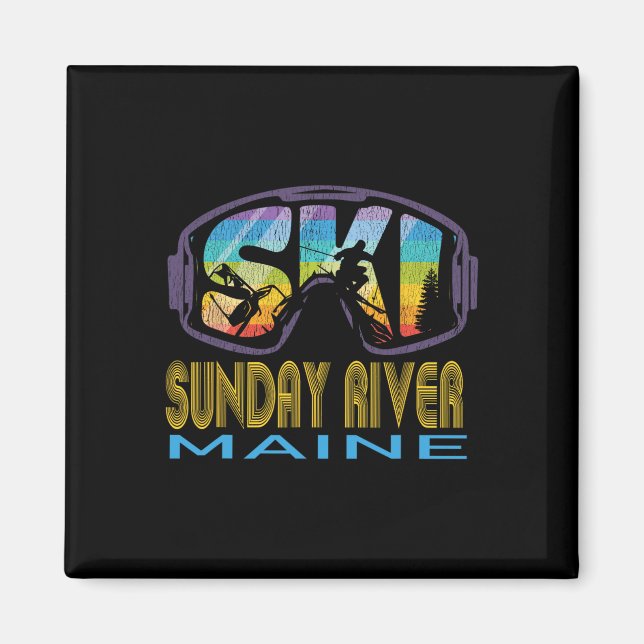 Ski Sunday River Maine Skiing Vacation  Magnet (Front)
