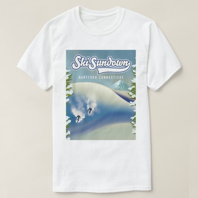 Ski Sundown Hartford Connecticut ski poster T-Shirt (Design Front)