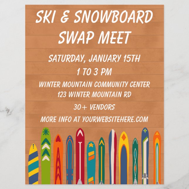 Ski Swap Meet Event Custom  Flyer (Front)
