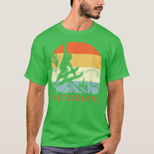 Ski Switzerland Vintage Retro Snow Skiing Vacation T-Shirt