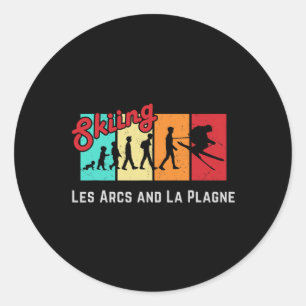 Ski T Les Arcs And La Plagne For Men And Women Ski Classic Round Sticker