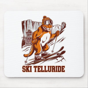 Ski Telluride Mountain Lion Skiing Adventure Graph Mouse Mat
