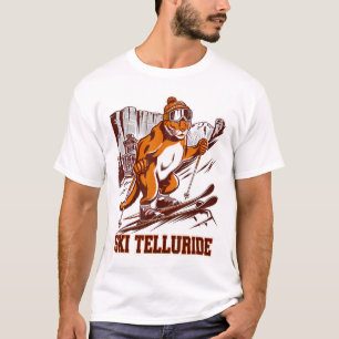 Ski Telluride Mountain Lion Skiing Adventure Graph T-Shirt