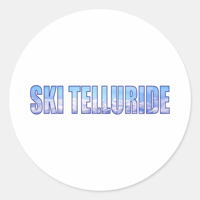 Ski Teluride Classic Round Sticker (Front)