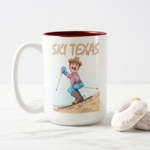 Ski Texas  Two-Tone Coffee Mug