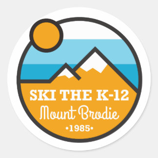 Ski the K-12 Patch Style Classic Round Sticker