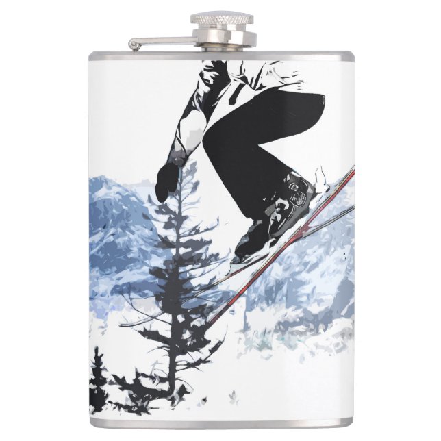 Ski the Rockies - Banff Canada Hip Flask (Front)