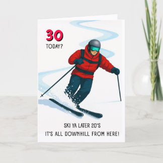 Ski Theme 30th Birthday Card