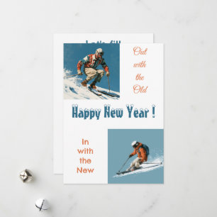 Ski themed New Years Greetings Card