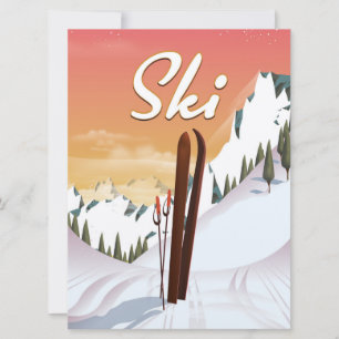 Ski Tourist Travel poster Invitation
