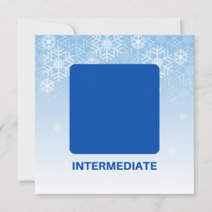 Ski Trail Blue Square Warning Sign Thank You Card