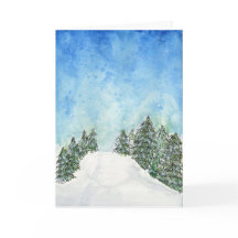 Ski Trail Holiday Card
