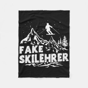 Ski Trainer Fake Skilehrer Skiing Funny Apres-ski Fleece Blanket