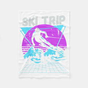 Ski Trip 2025 - Matching Family Snow Skiing Vacati Fleece Blanket