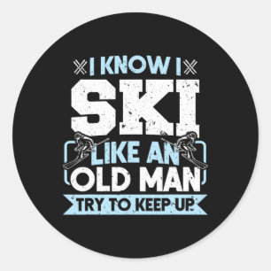 Ski Trip Skiing Retired Classic Round Sticker