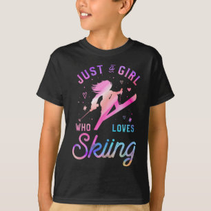 Ski Trip Skiing Watercolor Girl T-Shirt