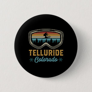 Ski Trip To Telluride Colorado 70s Style Mountain 6 Cm Round Badge