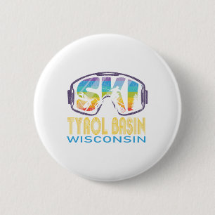 Ski Tyrol Sin Wisconsin Skiing Vacation 6 Cm Round Badge