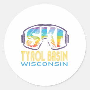 Ski Tyrol Sin Wisconsin Skiing Vacation Classic Round Sticker