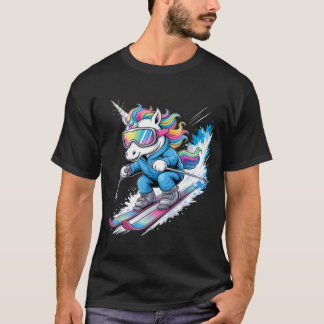 Ski Unicorn Winter Sport Skier Funny Skiing _2  T-Shirt