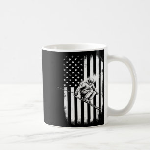 Ski usa american flag winter sport skier skiing coffee mug