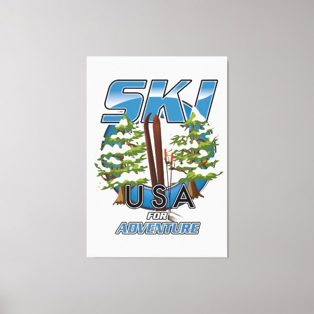 Ski USA For adventure logo. Canvas Print (Front)