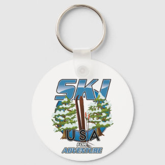 Ski USA For adventure logo. Key Ring