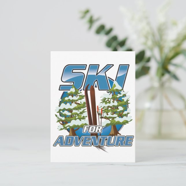Ski USA For adventure logo. Postcard (Standing Front)