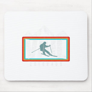 Ski Vail Co Vintage Colorado Skiing Cool Vail Skie Mouse Mat
