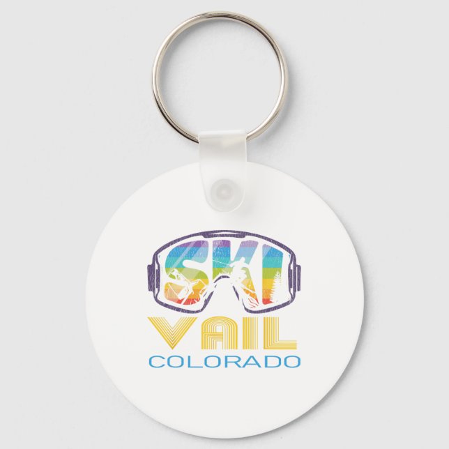 Ski Vail Colorado Skiing Vacation  Key Ring (Front)
