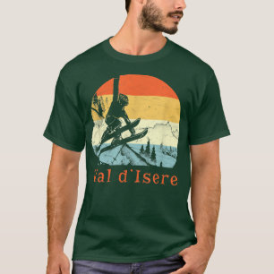 Ski Val d'Isere, France Vintage Retro Snow Skiing T-Shirt