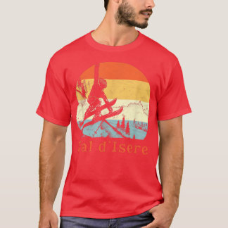 Ski Val d'Isere, France Vintage Retro Snow Skiing T-Shirt