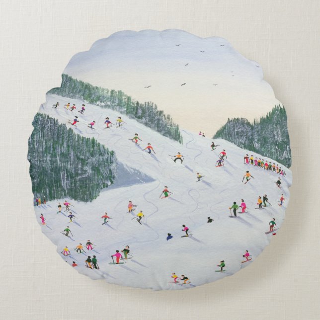 Ski-vening 1995 round cushion (Front)