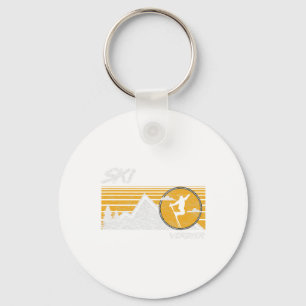 Ski Verbier Retro Switzerland Skiing Tee  Key Ring