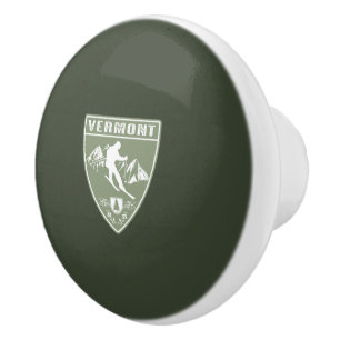 Ski Vermont Ceramic Knob