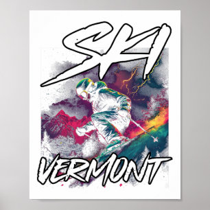 Ski Vermont Downhill Skiing Adventure Skiing Vermo Poster