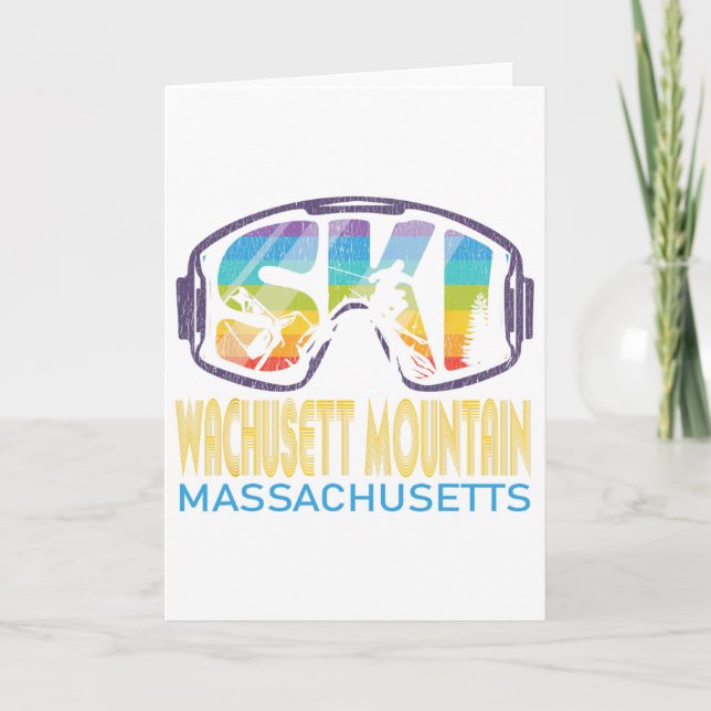 Ski Wachusett Mountain Machusetts Skiing Vacation  Card (Front)